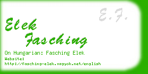 elek fasching business card